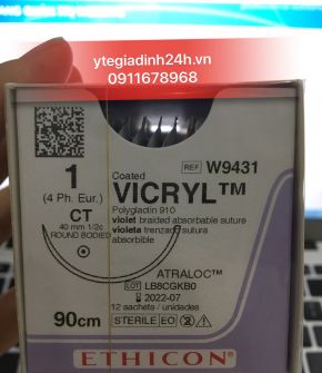 Chỉ Phẫu Thuật Tổng Hợp Tự Tiêu Tiệt Trùng VICRYL™ ( Polyglactin ) 1 W9431