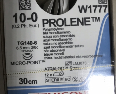 Chỉ phẫu thuật Prolene 10-0, 6,5mm, 3/8c, 30cm W1777