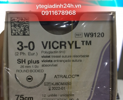 Chỉ Phẫu Thuật Tổng Hợp Tự Tiêu Tiệt Trùng VICRYL™ ( Polyglactin ) 3-0 W9120