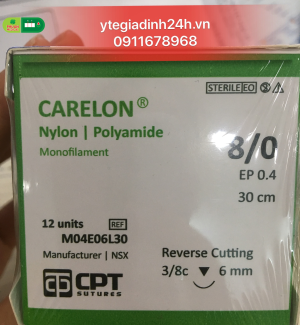 Chỉ Phẫu Thuật CPT-Carelon ( Nylon/ Polyamide ) 8/0 M04E06L30