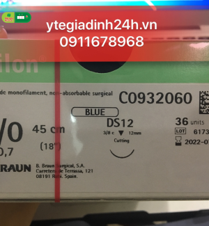 Chỉ Phẫu Thuật Dafilon Blue 6/0 ( 0,7 ) 45cm DS12 