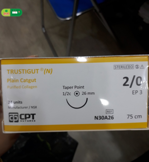 Chỉ phẫu thuật Plain Catgut số 2/0 N30A26