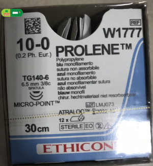 Chỉ phẫu thuật Prolene 10-0, 6,5mm, 3/8c, 30cm W1777