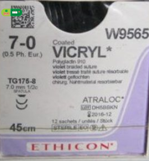 Chỉ Phẫu Thuật Tổng Hợp Tự Tiêu Tiệt Trùng VICRYL™ ( Polyglactin ) 7-0 W9561