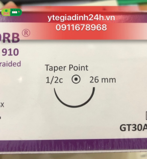 Chỉ tan tổng hợp đa sợi Caresorb (Polyglactin 910) số 2/0, GT30A26