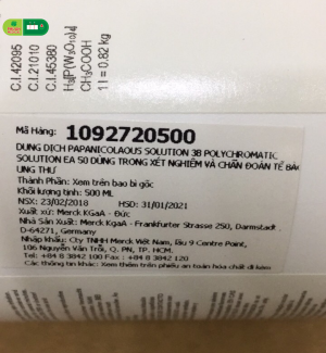 Dung dịch Papanicolaous Solution 38 Polychromatic Solution EA 50 dùng trong xét nghiệm và chuẩn đoán