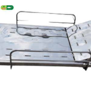 Giường 1 tay quay Inox 201 vạc tấm liền có thanh chắn, bánh xe 