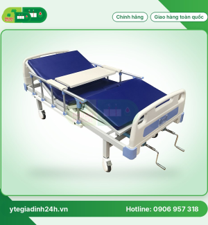 Giường 2 tay quay sắt sơn tĩnh điện