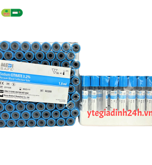 Medisafe - Ống nghiệm máu chân không SODIUM CITRATE 3,2% 1.8ml