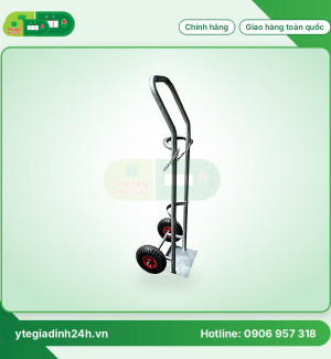 Xe đẩy oxy - dây xích Inox 2 khối