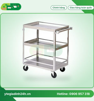 Xe Tiêm Inox 50 x 80cm có tay đẩy