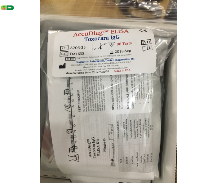 Test ELISA xét nghiệm giun đũa chó Toxocara IgG - CORTEZ