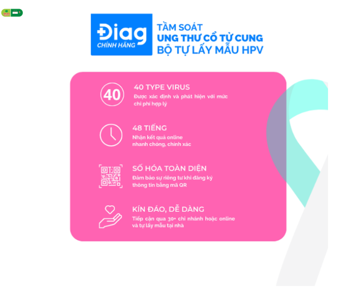 Bộ xét nghiệm tự lấy mẫu tầm soát ung thư cổ tử cung HPV Diag Laboratories