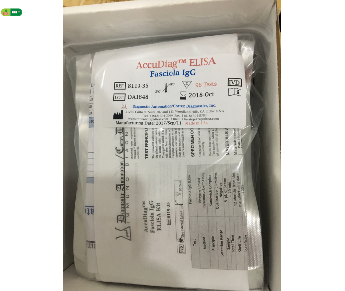Test ELISA xét nghiệm Sán Lá Gan Lớn Fasciola IgG - CORTEZ