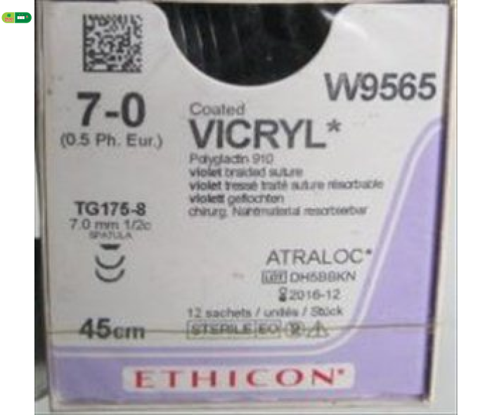 Chỉ Phẫu Thuật Tổng Hợp Tự Tiêu Tiệt Trùng VICRYL™ ( Polyglactin ) 7-0 W9561