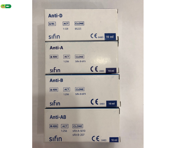 Bộ định nhóm máu Anti A B AB D Sifin - Đức