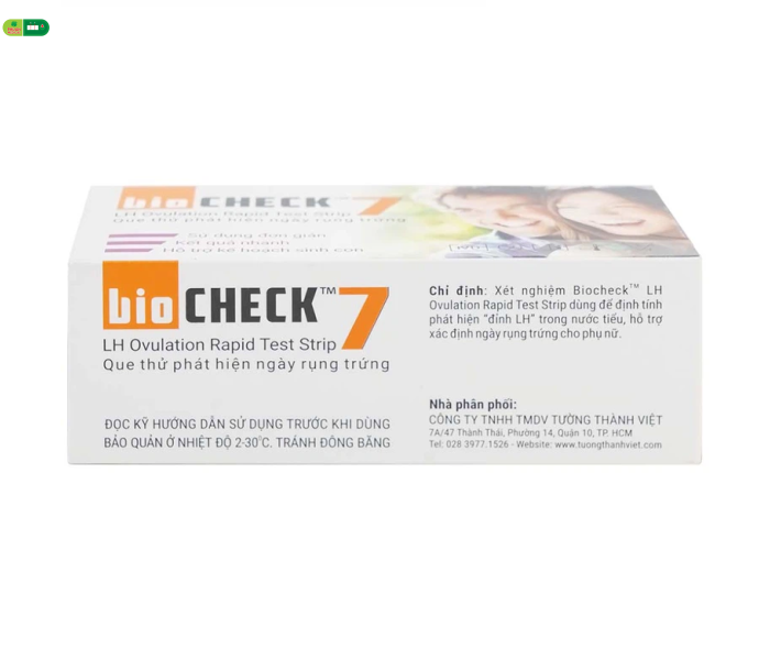 Que thử phát hiện ngày rụng trứng Bio Check cho kết quả trong 5 - 10 phút (7 cái)