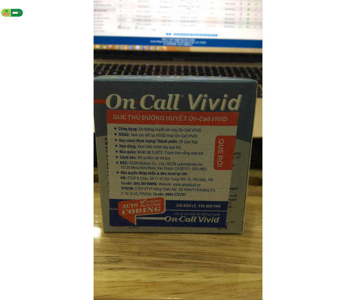Que thử đường huyết Oncall Vivid