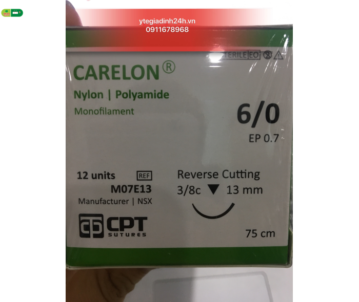 Chỉ Phẫu Thuật CPT-Carelon(Nylon/Polyamide) 6/0 (13mm)