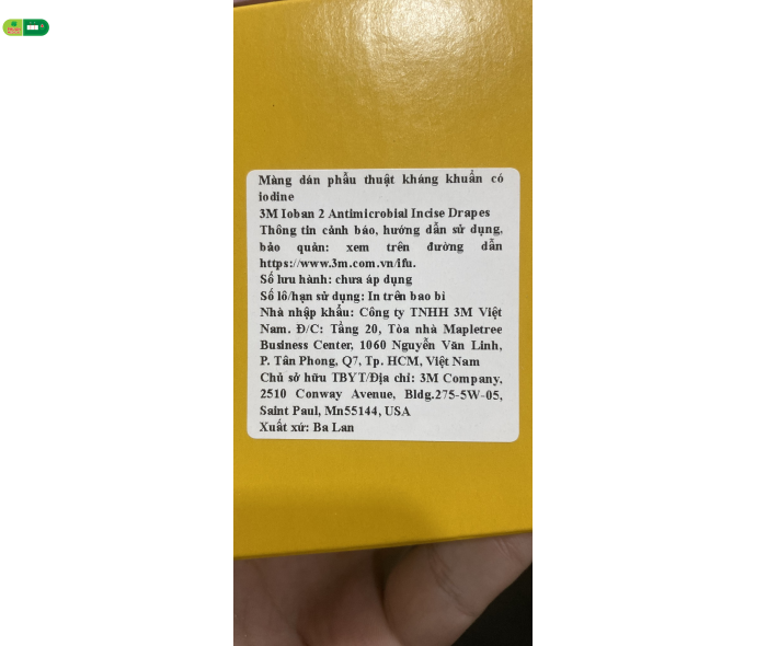 Màng Dán Phẫu Thuật Kháng Khuẩn Có Iodine 3M™ Ioban™ 6650EU, 56 cm x 45 cm, 10 Miếng/Hộp, Ba Lan