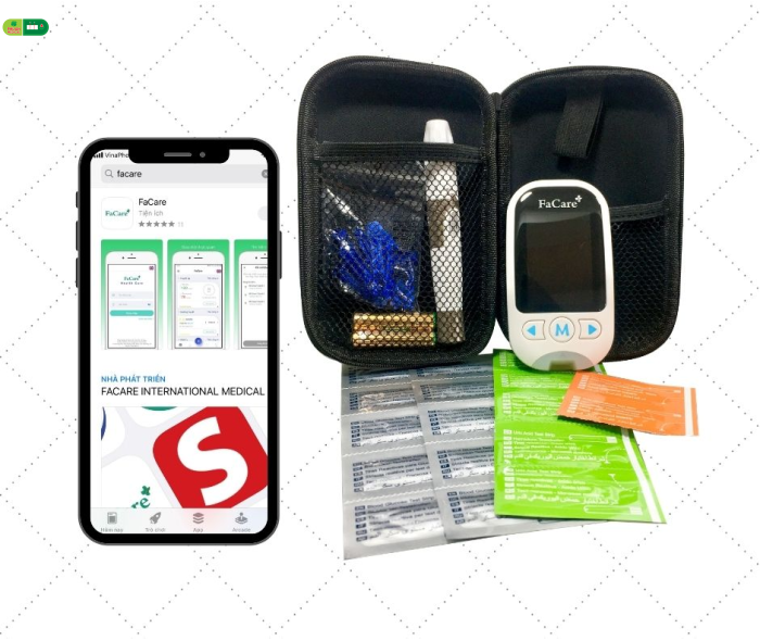 Máy đo đa thông số FaCare M168, đo đường huyết, mỡ máu, acid uric, ketone, lactate