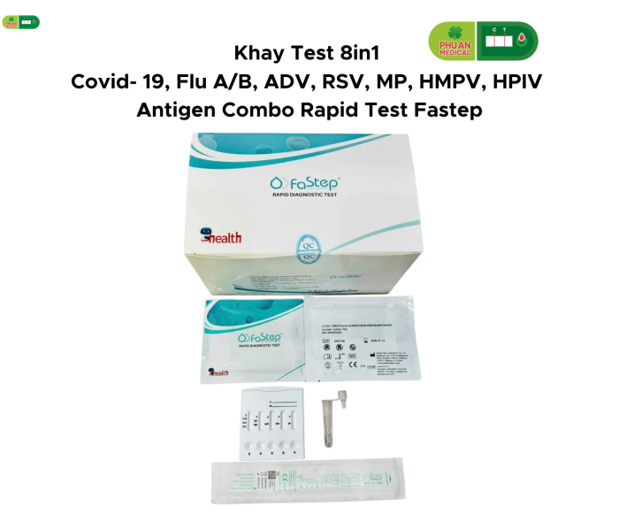 Khay Test Nhanh 8in1 FaStep Chẩn Đoán 8 Tác Nhân Đường Hô Hấp Trong 1 Lần Test