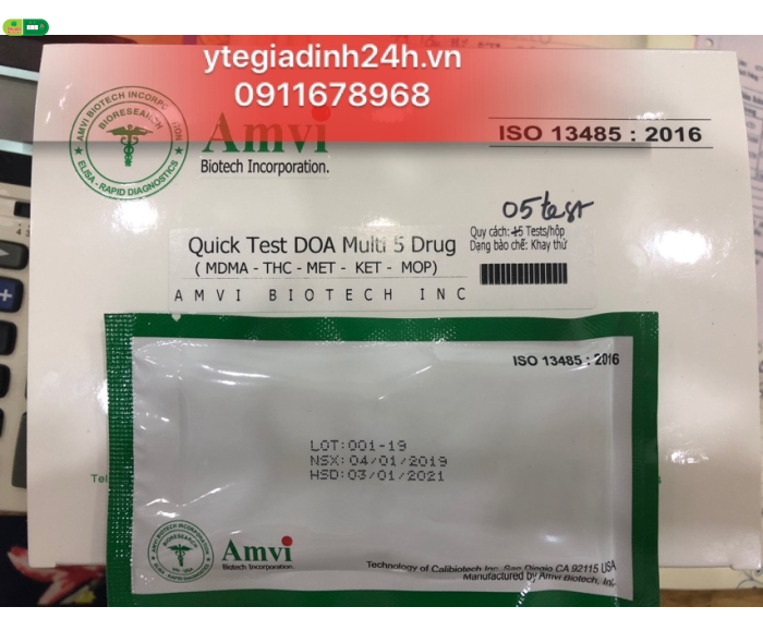Que thử ma túy tổng hợp 5 chân MDMA-THC-MET-KET-MOP AMVI