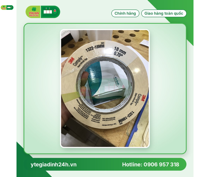 Băng keo hấp nhiệt trong y tế 3M 1322 18MM