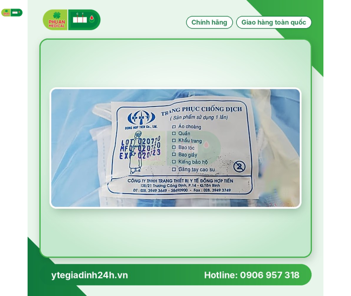 BỘ TRANG PHỤC PHÒNG DỊCH 7 MÓN