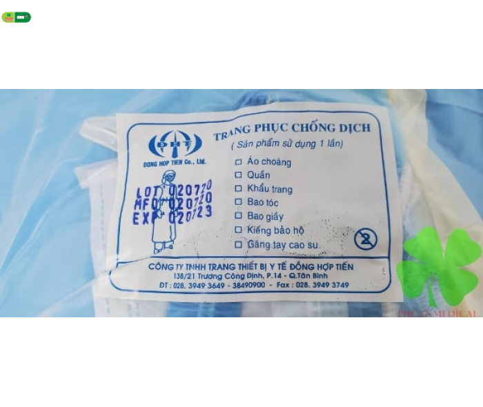 BỘ TRANG PHỤC PHÒNG DỊCH 7 MÓN