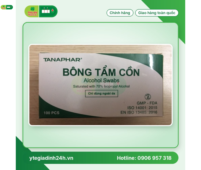 Bông tẩm cồn Tân Á