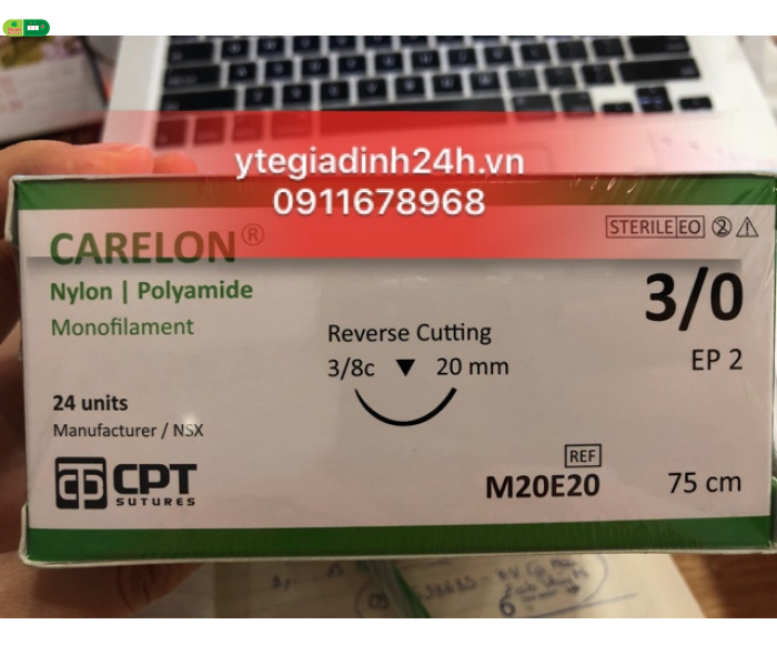 Chỉ Phẫu Thuật CPT Carelon Nylon 3/0 75cm 3/8c