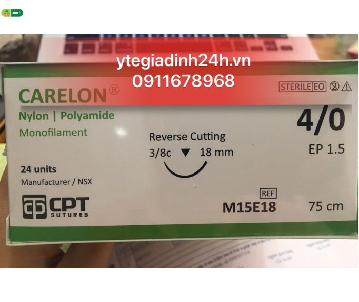 Chỉ Phẫu Thuật CPT Carelon Nylon 4/0 75cm 3/8