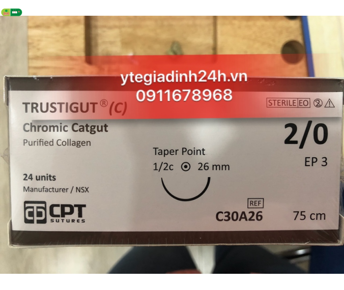 Chỉ Phẫu Thuật CPT Chromic Catgut 2/0
