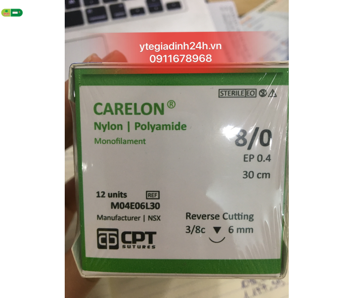 Chỉ Phẫu Thuật CPT-Carelon ( Nylon/ Polyamide ) 8/0 M04E06L30