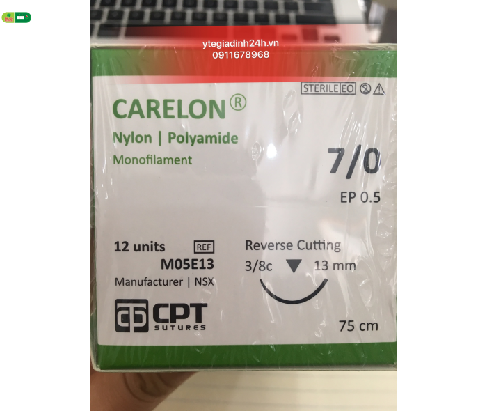 Chỉ Phẫu Thuật CPT-Carelon(Nylon/Polyamide) 7/0 3/8c 13mm