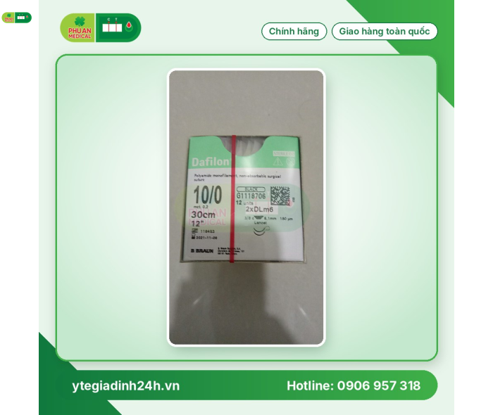Chỉ Phẫu Thuật Dafilon 10/0 2xDLm6