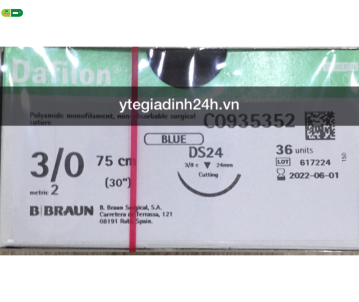 Chỉ Phẫu Thuật DAFILON BLUE 3/0 (2) 75 CM DS24 DDP C0935352