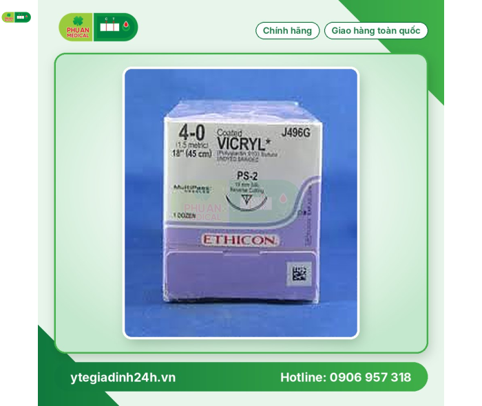Chỉ Phẫu Thuật J496G Suture 4-0 Coated Vicryl 18