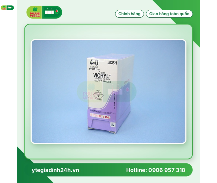 Chỉ Phẫu Thuật J935H: 4-0 VICRYL UNDYED 27