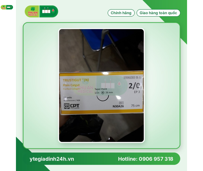 Chỉ phẫu thuật Plain Catgut số 2/0 N30A26