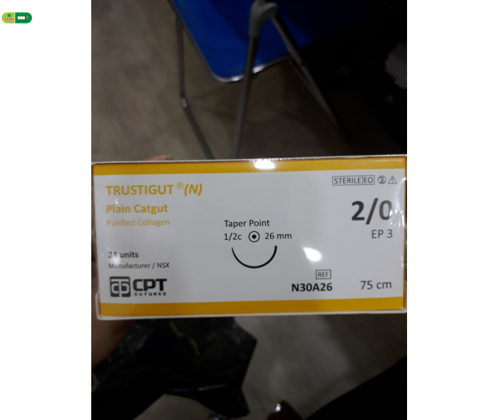 Chỉ phẫu thuật Plain Catgut số 2/0 N30A26