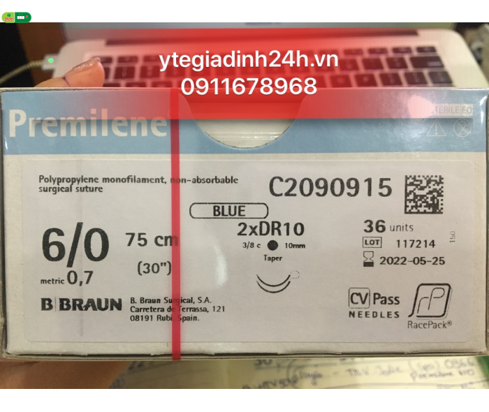 Chỉ phẫu thuật PREMILENE 6/0(0,7) 75cm 2XDR10 CV RCP C2090915