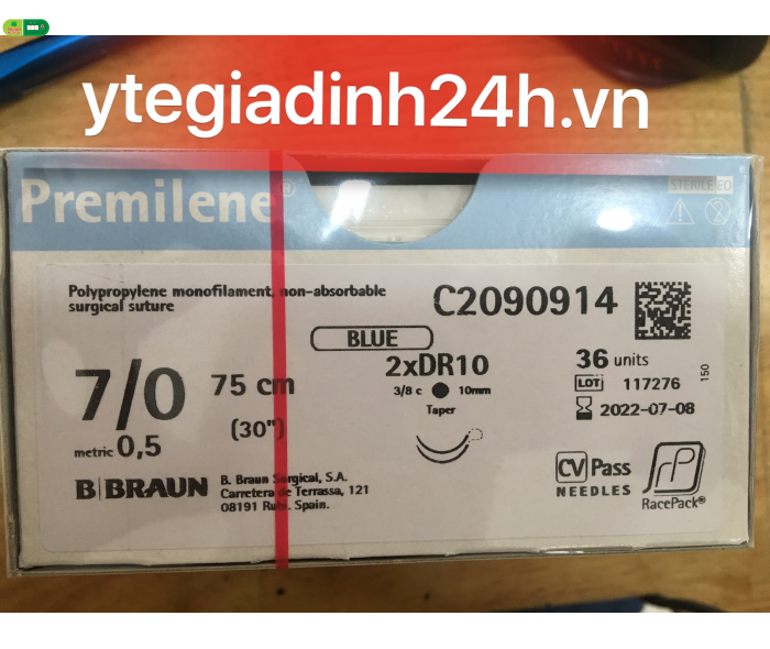 Chỉ phẫu thuật PREMILENE 7/0(0,5) 75cm 2XDR10 CV RCP C2090914