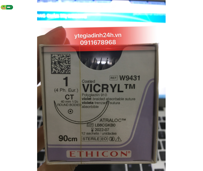 Chỉ Phẫu Thuật Tổng Hợp Tự Tiêu Tiệt Trùng VICRYL™ ( Polyglactin ) 1 W9431