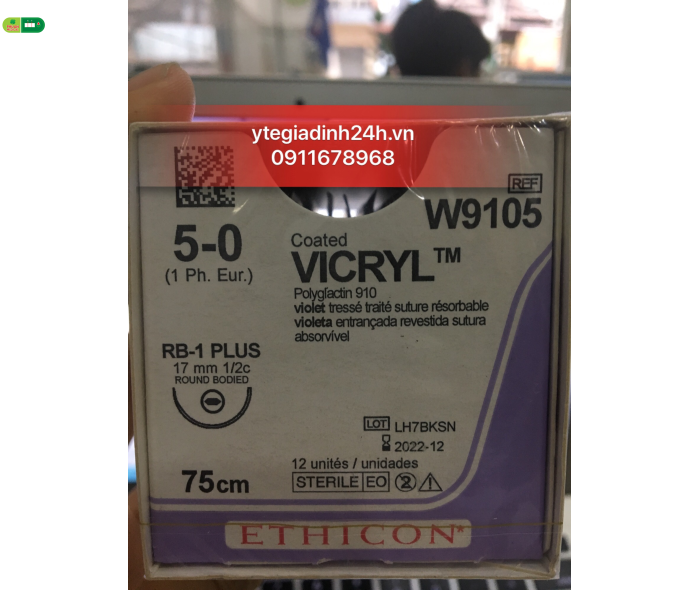 Chỉ Phẫu Thuật Tổng Hợp Tự Tiêu Tiệt Trùng VICRYL™ ( Polyglactin ) 5-0 W9105