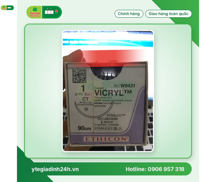 Chỉ Phẫu Thuật Tổng Hợp Tự Tiêu Tiệt Trùng VICRYL™ ( Polyglactin ) 1 W9431