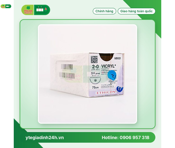 Chỉ Phẫu Thuật Tổng Hợp Tự Tiêu Tiệt Trùng VICRYL™ ( Polyglactin ) 2-0 W9121