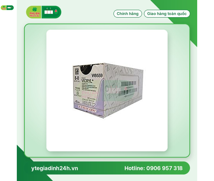 Chỉ Phẫu Thuật Tổng Hợp Tự Tiêu Tiệt Trùng VICRYL™ ( Polyglactin ) 8-0 W9559