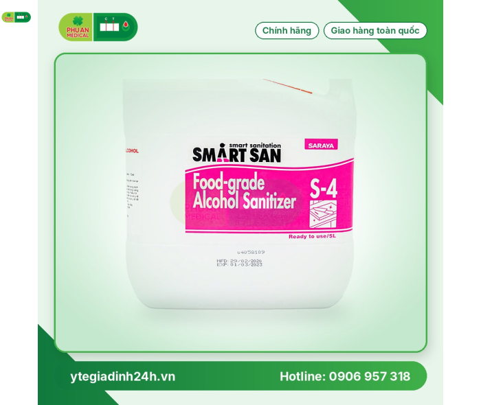 Cồn sát khuẩn Smartsan Food Grade Alcohol Sanitizer S-4